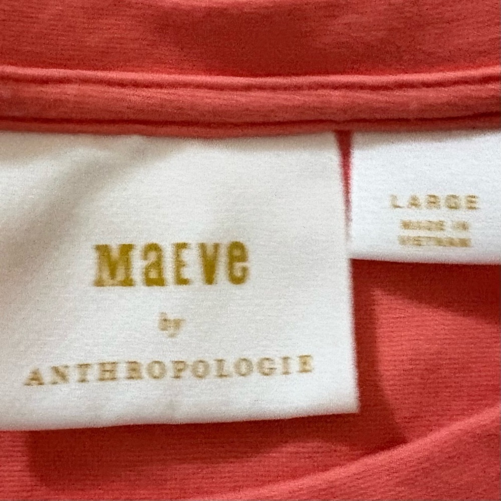 Anthropologie Maeve Coral T-Shirt Dress Size Large - Picture 3 of 8